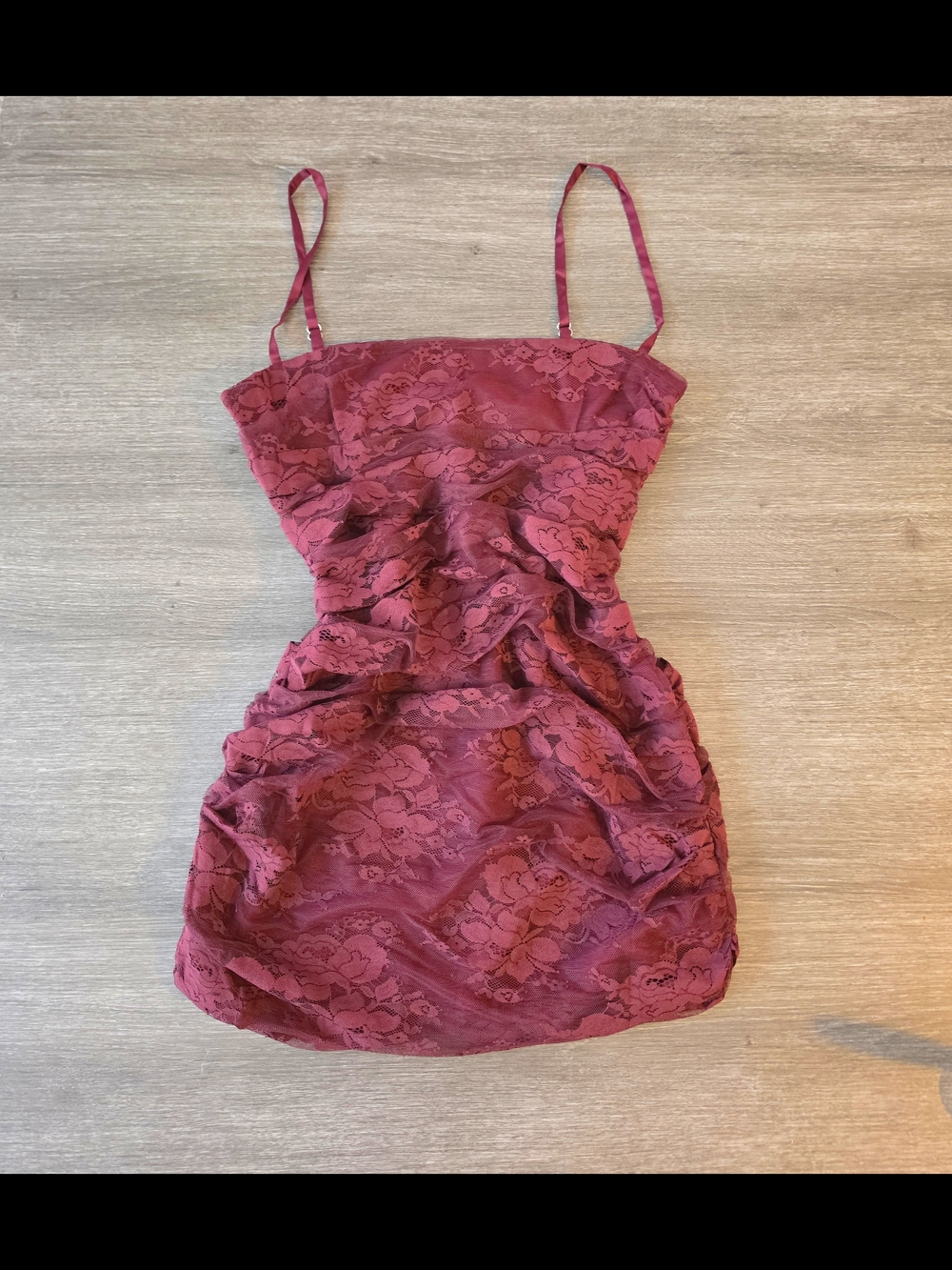 MISTRESS ROCKS Ruched Lace Bodycon Mini Dress - Picture 2 of 4